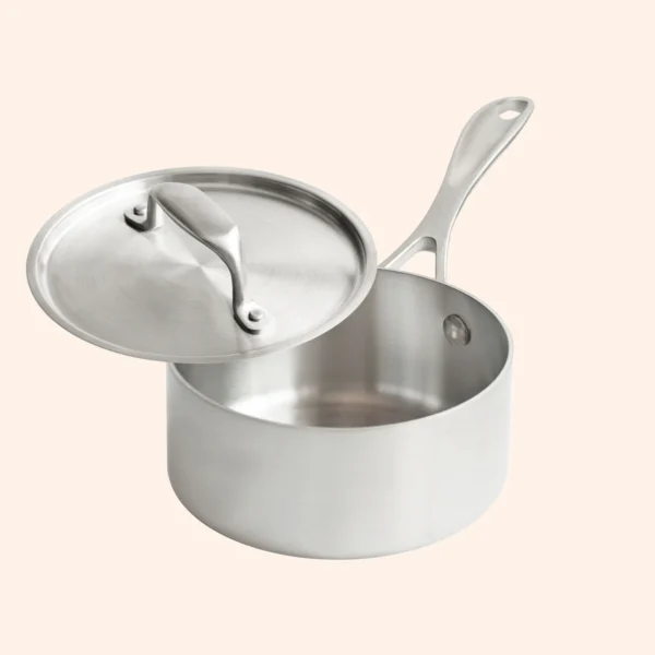 1-quart Covered Stainless Steel Saucepan